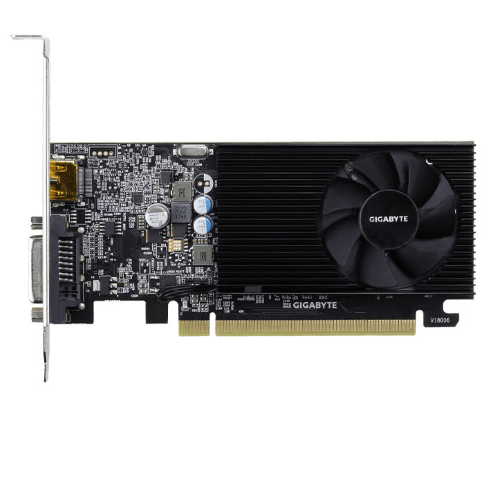 Видеокарта GeForce GT1030 2048Mb Gigabyte GV-N1030D4-2GL, 1151/2100 64bit DDR4 HDMI DVI