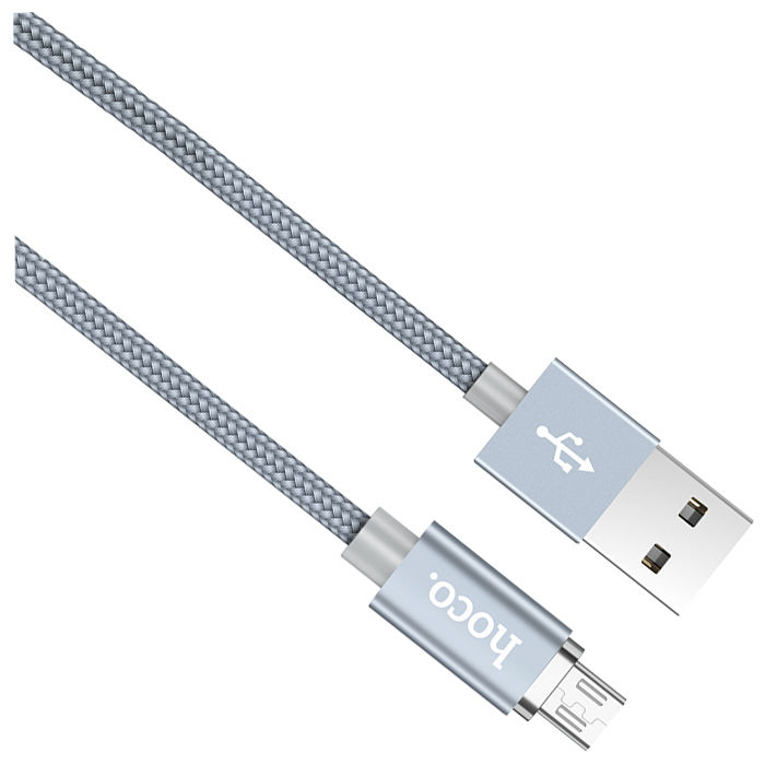 Кабель USB A - Type-C 1м Hoco U40A QC магнитный, серый