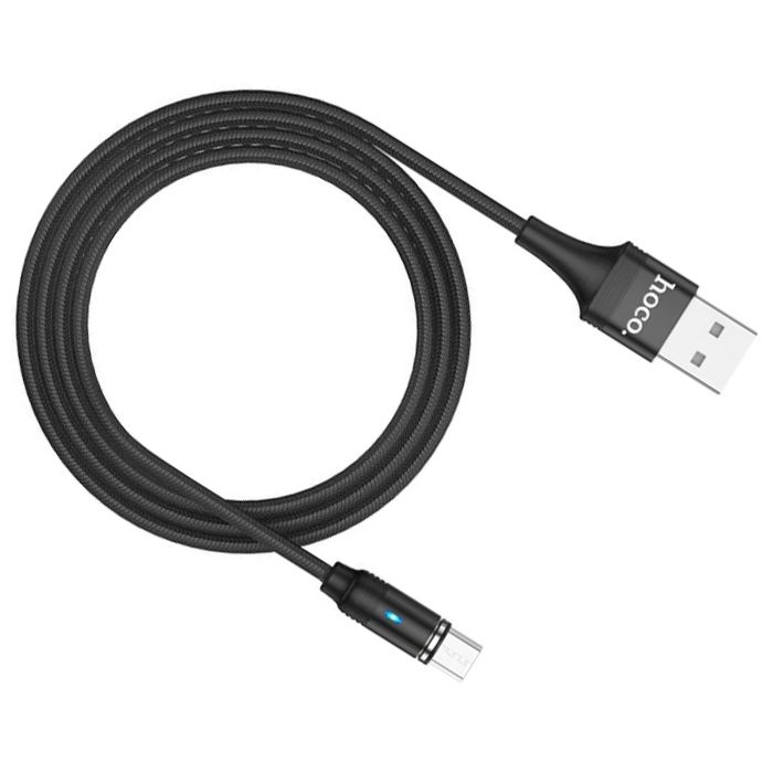 Кабель USB A - Type-C 1.2м Hoco U76 магнитный, черный