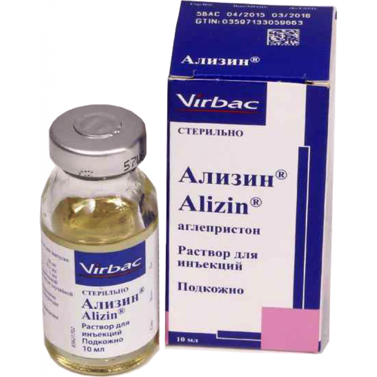 Ализин ® раствор для инъекций /аглепристон/, фл.10 мл VIRBAC СРОК 10.25