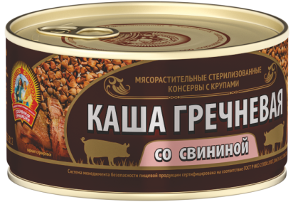 Каша Гречневая со свининой 325 г 24 шт.