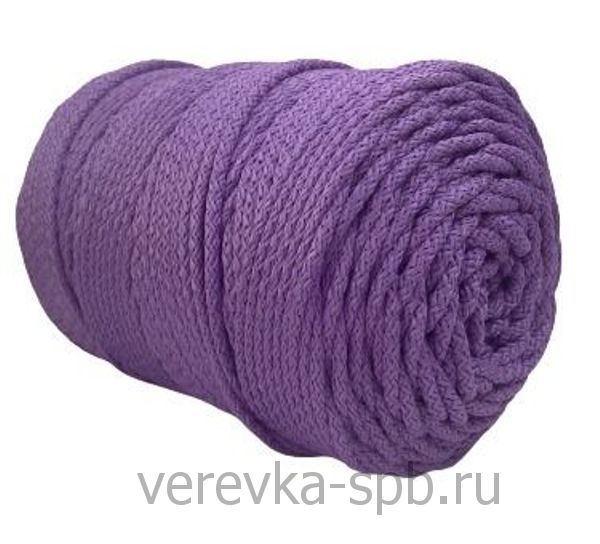 Шнур полиэфирный 5 мм, 200 м, универсальный, с сердечником, (для вязания) фиолетовый